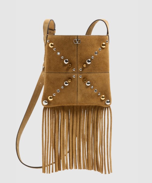 [VALENTINO-발렌티노]가라바니 넬코트 스웨이드 프린지 스몰 숄더백