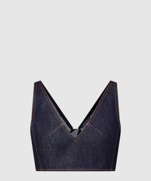 [LOUIS VUITTON-루이비통]데님 V넥 크롭 톱 1AI167