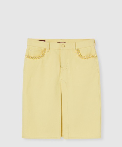 [GUCCI-구찌]자수 데님 스커트 장식 835685