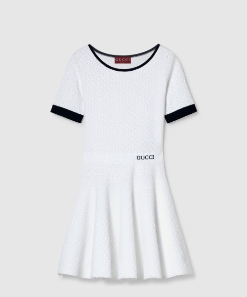 [GUCCI-구찌]인타르시아가 있는 패브릭 드레스 818745