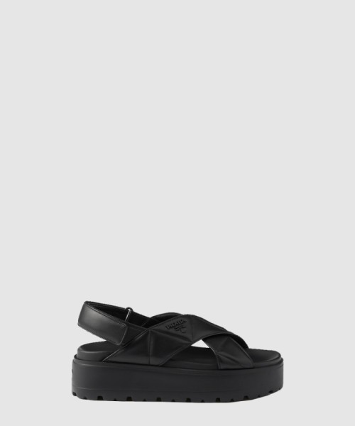 [PRADA-프라다]나파 가죽 크로스 플랫폼 샌들 1XZ777