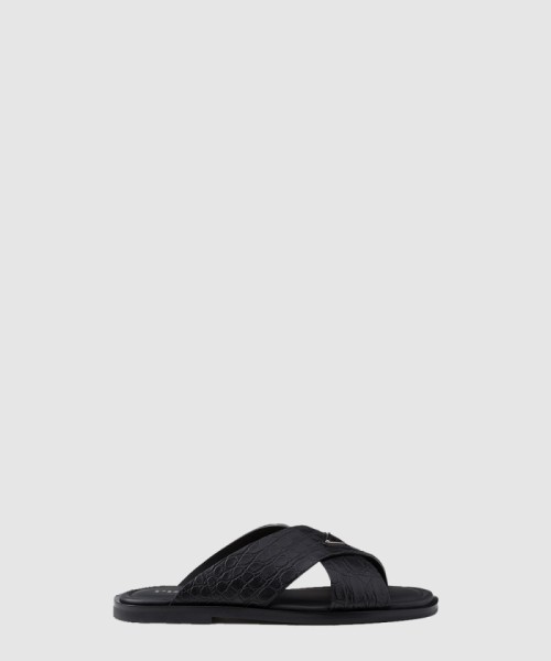 [PRADA-프라다]사피아노 가죽 크로스 슬라이드 2X3081