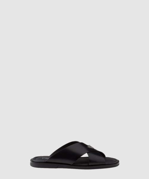 [PRADA-프라다]사피아노 가죽 크로스 슬라이드 2X3081