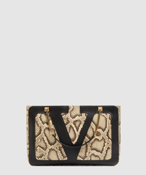 [VALENTINO-발렌티노]가라바니 비바 슈퍼스타 중형 파이썬 쇼핑백