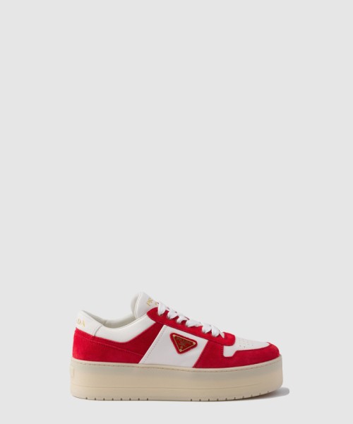 [PRADA-프라다]다운타운 볼드 나파 가죽 및 스웨이드 스니커즈 1E792M
