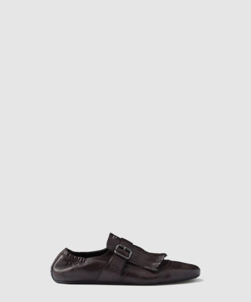 [PRADA-프라다]셔플 프린지 몽크 스트랩 슈즈 1E974N