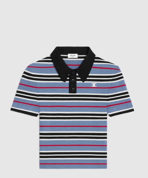 [CELINE-셀린느]크롭 폴로 스트라이프 코튼 RY0BY8