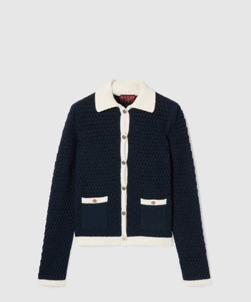 [GUCCI-구찌]파인 크로셰 코튼 카디건 ‎836184