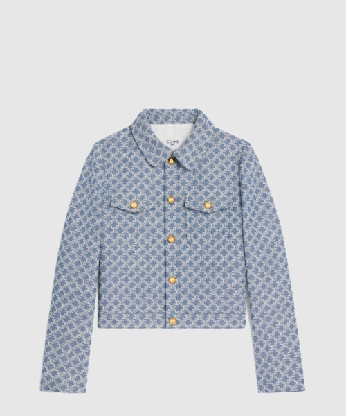 [CELINE-셀린느]트러커 재킷 모노그램 샴브레이 코튼 RV07W0