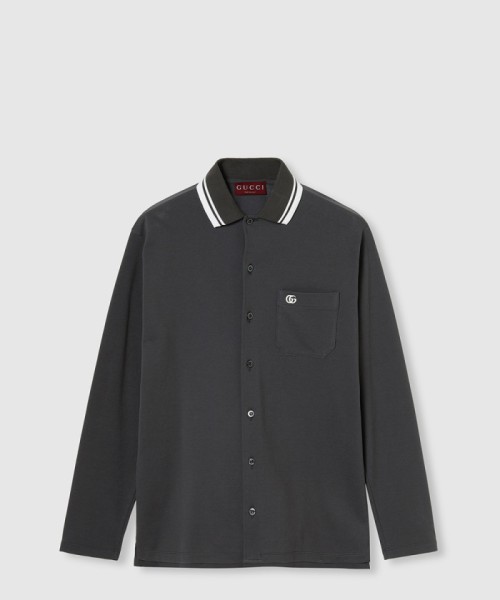 [GUCCI-구찌]자수 펄 코튼 폴로 셔츠 ‎815513